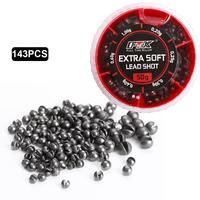 Boîte de 143 Plombs Ronds Assortis TG avec Clip Amovible pour Montages de Pêche en Eau Douce Multi-Styles