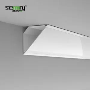 Customized Angle Install Aluminum Diffuser Extruded Channel Profile Without Ceiling LED Linear Aluminum Profiles Trim