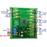 Eletechsup PTA8C04 DC 12V/24V 4CH -40~500C PT100 RS485 Modbus RTU Capteur de température en platine A770