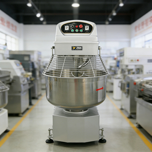 듀얼 모터 이중 속도 산업용 반죽 믹서기 광저우 공장 130L 50kg 상업용 스파이럴 믹서 - Product Image 1