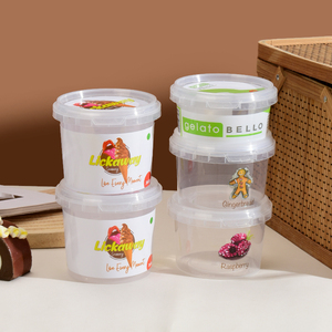 <span class=keywords><strong>Pot</strong></span> de yaourt en plastique PP avec couvercle de verrouillage inviolable 250ml 300ml 400ml 500ml 1000ml 1 litre impression personnalisée <span class=keywords><strong>pot</strong></span> de yaourt tasse à soupe - Product Image 3