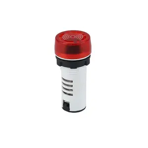 220v 22mm 110/120V Buzzer with LED Indicator Light Flash Alarm Beep Signal Intermittent Sound Red Green Yellow Light AD22-22MSB
