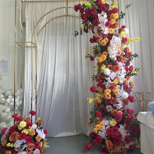 Arche florale IFG avec des fleurs tropicales de couleur fuchsia <span class=keywords><strong>rose</strong></span>, orange, <span class=keywords><strong>rose</strong></span> et hortensia pour la Pâques, la rentrée scolaire, le mariage, la décoration de fond - Product Image 4