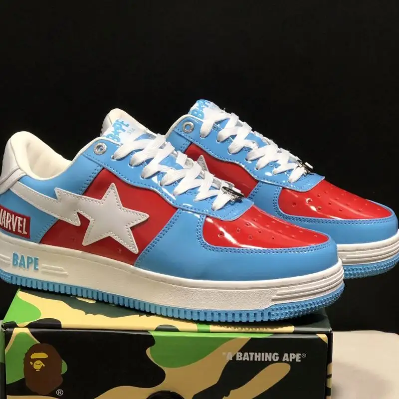 Custom shoes 2023 Top Quality Bapesta Shoes Patent leather casual sneakers vibe street contrast leather sneakers bape shoes