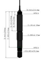 Capteur d'ions en ligne PF-2085 pour l'ammoniac, le nitrate de calcium, le nitrite, le fluorure et le chlorure dans l'eau