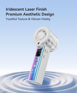 Ventilateur portable pliable à affichage numérique, mini-ventilateur turbo haute vitesse à porter autour du cou pour l'extérieur - Product Image 6