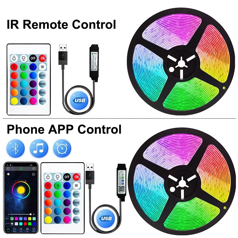 Dailu Smart Led Strip Light 5M 10M RGB 5V Waterproof Led TV Backlight 5050 USB Color Changing Music Light Decoration Lamp