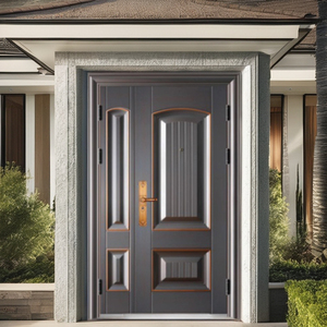 Puerta de entrada de Villa de lujo Puerta DE SEGURIDAD Pelo liso <span class=keywords><strong>del</strong></span> fabricante Puerta de salida moderna de acero inoxidable - Product Image 1