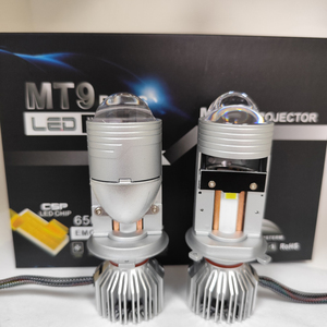 Lente de faro LED mini bi-proyector <span class=keywords><strong>MT9</strong></span> de 3 lentes súper brillante RHD LHD H4 H7 H11 9005 9006 80W, lente de bombillas láser para faros de coche - Product Image 1