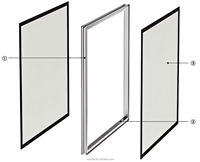 Fenêtre en aluminium et verre durable, esthétique, ventilée et anti-insectes pour hôpitaux, laboratoires et résidences