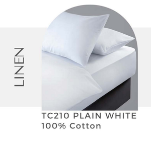 Plain White 100% Cotton Bedding Set | 40/1 Compact Combed | 160x220 Duvet Cover + 180x280 Bed Sheet + 50x70 <b>Pillow</b> Case - Product Image 2