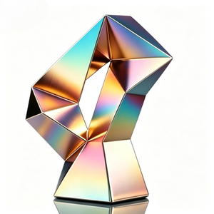 Luxury Polished Metal Trophy with Abstract Hollow <b>Design</b> CNC & for Machined Customizable Recognition Awards - Product Image 4