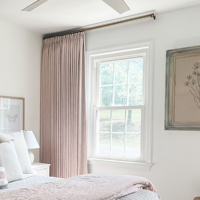 Cortinas de Lino Rosa de Lujo para Sala de Estar, Opacas, con un Toque Natural y Elegante