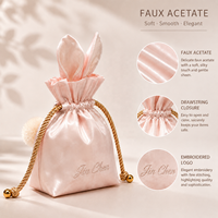 Sac à cordon personnalisé avec logo, oreilles de lapin mignonnes, en satin de soie, écologique, recyclable, haute densité, moyen, pochette de luxe, cadeaux de mariage