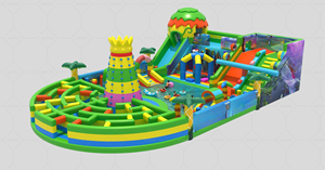 Parc <span class=keywords><strong>de</strong></span> jeux gonflables sur le thème <span class=keywords><strong>de</strong></span> l'aventure avec labyrinthe, <span class=keywords><strong>tour</strong></span> d'escalade, double toboggan et parcours d'obstacles - Product Image 4