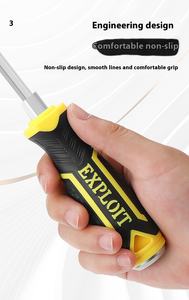 Fessura in acciaio CrV multifunzione industriale Phillips tozzo cacciavite a cricchetto con finitura cromata punta lunga - Product Image 2