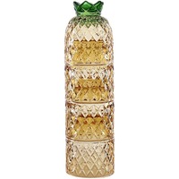 Ensemble de 4 verres à jus tropicaux de 10 oz, empilables, en forme de poire et d'ananas, verrerie colorée jaune, vente en gros OEM