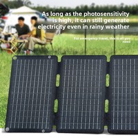 Chargeur solaire portable USB étanche, batterie externe 30W 18V, panneau solaire monocristallin pliable noir
