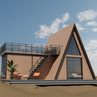 Villa modulaire préfabriquée en structure d'acier galvanisé avec un design triangulaire moderne pour une installation rapide