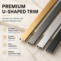 Profilé décoratif en aluminium en forme de U moderne pour carrelage, finition intérieure pour salle de bain, cuisine, mur, sol et meubles