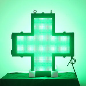 Letrero <span class=keywords><strong>LED</strong></span> Programable por Temperatura y Tiempo para Farmacias, Impermeable, 48CM, Color Verde, Cruz de <span class=keywords><strong>Farmacia</strong></span> para Exteriores - Product Image 6