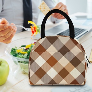Sac à déjeuner élégant Hawaiian Life, design à carreaux personnalisé, sac isotherme thermique pour pique-nique, travailleur de bureau - Product Image 5