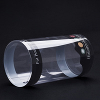 Boîte d'emballage cylindrique en PVC transparent avec couvercle, logo personnalisé pour bougies et pot-pourris
