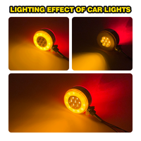 Vente flash : Feux latéraux de camion à LED ronds de 3 pouces, double face, rouge ambre, double couleur, stroboscopiques, feux de bus, état neuf