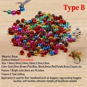 Perles en laiton colorées pour la pêche à la mouche, perles pour la tête de la mouche, nymphes, mouches de rivière, streamers, matériel de pêche à la mouche pour la truite - Product Image 5