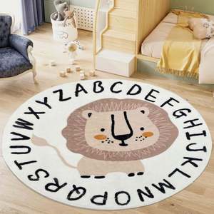 Cute <b>Lion</b> ABC Kids Play Mat Baby Nursery Carpet Non Slip Round Educational Alphabet <b>Soft</b> Area Rug for Children Toddlers - Product Image 2