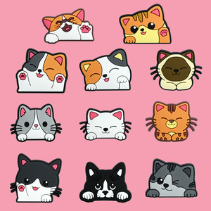 Adornos de PVC con Diseño de Gatito de Dibujos Animados, Adhesivos Suaves, Ecológicos y Reutilizables para Decorar Ropa, Bolsos y Accesorios, Modelo 25058 - Product Image 2