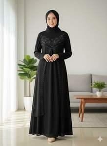 Tendencia 2026: Abaya de Oriente Medio, Abaya Modesta para Mujer, Vestido con Lentejuelas Bordadas, Inspirado en el Ramadán y el Eid, Estilo Dubái, Musulmán - Product Image 3