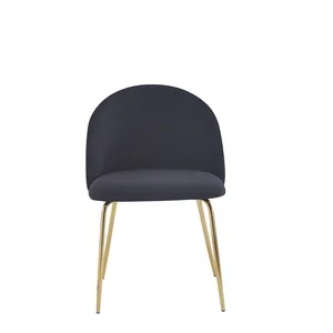 Modern Restaurant Dining Room Chairs Hotel French Gold Metal Feet Luxury Green Velvet Dining Chairs