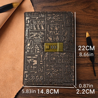 Carnet de notes vintage verrouillable à code, couverture rigide en similicuir, reliure cousue, 100 feuilles, NAB14, style académique, cadeau, vente en gros