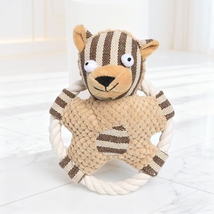Hot Sale Classic Eco-Friendly Cat Toy Self Entertainment Chew Resistant Plush <b>Rope</b> Knot Squeaky Puppy Tug of Wa - Product Image 1