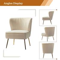Chaise d'appoint en velours blanc moderne pour chambre à coucher, hôtel, café et restaurant, chaise de loisirs confortable à bras pour les salles d'attente du salon