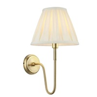 Applique murale personnalisée en gros, luminaire mural vintage, laiton antique classique avec abat-jour en tissu beige pour chambre à coucher