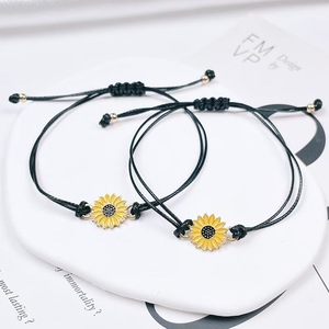 Braccialetti di girasole fatti a mano con cordino di cotone <span class=keywords><strong>e</strong></span> corda nera con stile religioso braccialetti avvolgenti con nappe per regali di auguri di <span class=keywords><strong>amicizia</strong></span> - Product Image 3