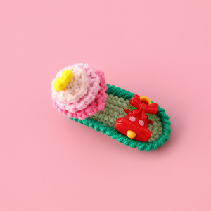 Cute British Retro Ready-to-wear Christmas Headpiece Knitted Wool Yarn Christmas Tree Antler Hair Accessory Featuring BB <b>Clips</b> - Product Image 3
