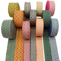 REWIN vente en gros d'accessoires de sac ceinture de garniture de sangle de guitare tissée épaisse et personnalisée de 2 pouces de large sangle en coton doux Jacquard