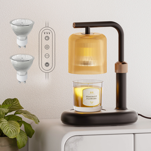 Lampe chauffe-bougie sans flamme à minuterie 50W GU10 pour table, fonction de fusion de cire, décoration d'ambiance pour la maison, vente en gros - Product Image 1