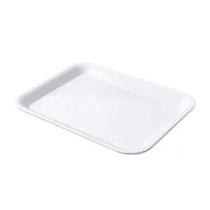 Supplier custom logo restaurant fast food serving tray white food grade plastic melamine tray rectangle dinnerware