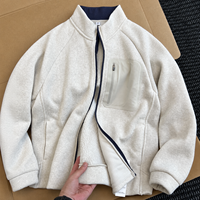 Veste polaire technique unisexe personnalisable pour l'hiver, en tricot, entièrement zippée, pour activités de plein air, vente en gros OEM