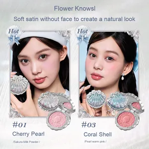 Flower Knows Shell's Jewel Embossed Satin <span class=keywords><strong>Blush</strong></span> Shell Pearl Face Blusher Expanding Matte Blushing Powder 5g - Product Image 5