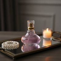 Support d'affichage pour flacon de parfum à LED, en verre scellé par bouchon, 10ml/30ml, transparent, design indien simple, unisexe, Aroma Garden, personnalisable