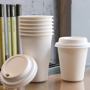 Promotion Eco Friendly Biodegradable Bagasse Cup Durable Leakproof Disposable Bagasse Drinking Cup with Lid - Product Image 6