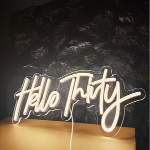 Insegna al Neon LED Decorativa Creativa "Hello Thirty" (1 Pezzo) - Product Image 3