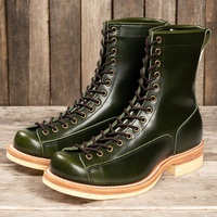 Bottes en cuir véritable Heritage à bout mocassins pour hommes, durables, cousues Goodyear, style robuste, bottes à la cheville Monkey - Saison hivernale