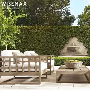 WISEMAX mobilya amerikan tarzı dış mekan mobilyası veranda bahçe katı otel havuz başı için tik ahşap kapı iki koltuk kanepe