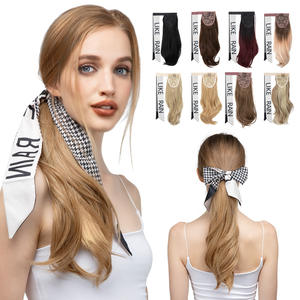 Clip ondulado sintético en cola de caballo con banda para el cabello Extensión del cabello Peluca Envoltura alrededor de cola de caballo suave para mujeres - Product Image 1